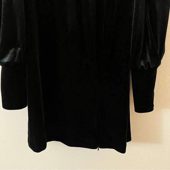 Rebecca Minkoff Black Gwen Velvet Long Sleeve Mini Dress Size 6 NWT - Picture 7 of 16